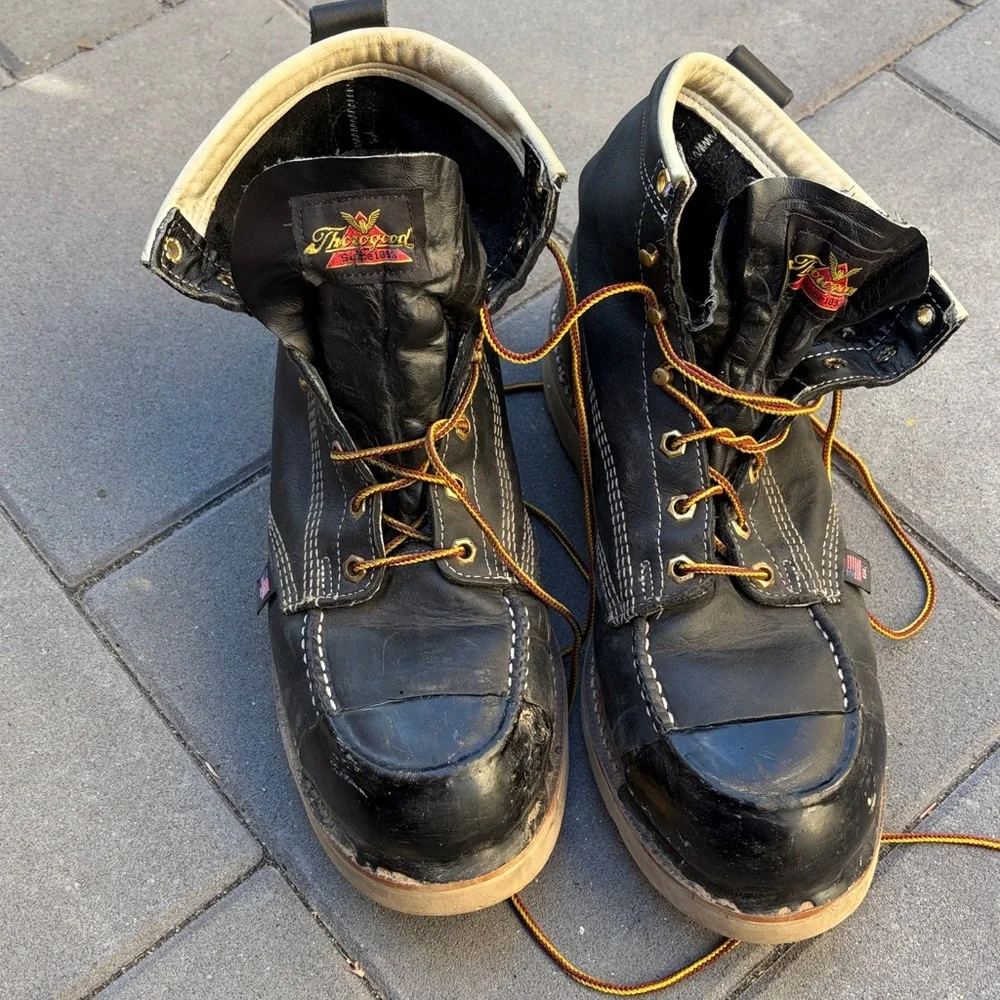 THOROGOOD MEN'S AMERICAN HERITAGE WORK BOOTs Steel toes Black size 11